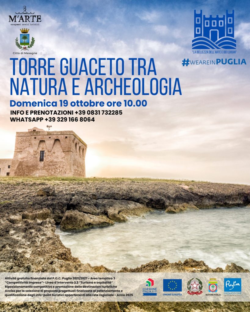 Locandina dell'attività di escursione a piedi nella riserva di Torre Guaceto
